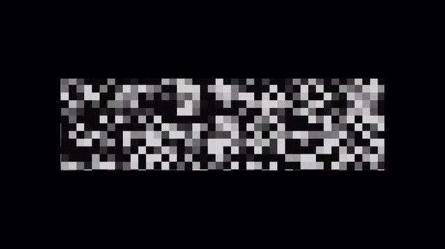 Mosaic blur censored black white grid pattern with digital static blocks. Suitable for abstract backgrounds, technology concepts, or censorship themes.
