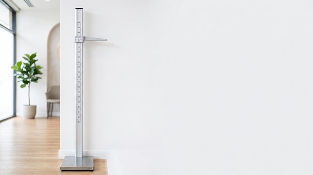 Modern digital scale in bright minimalist interior.