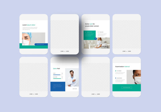 8 Social Media Posts Mockup