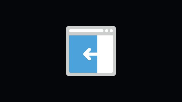 Browser Back Navigation Window Icon with Modern User Interface Design on Black Background