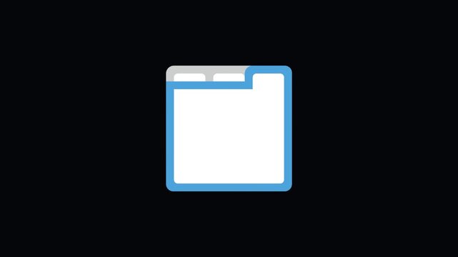 Minimal Blank Browser Window Interface Icon with Clean Modern UI Design on Black Background
