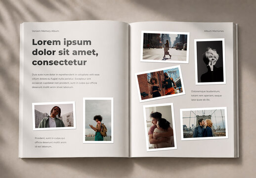 Memory Album Photo Collage Mockup