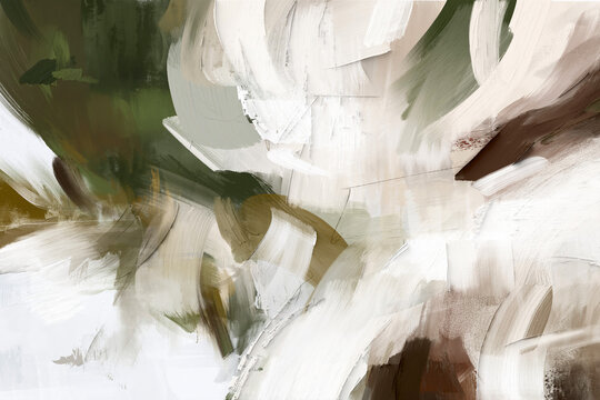 Expressive modern abstract painting with dynamic gestural brushstrokes and painterly texture