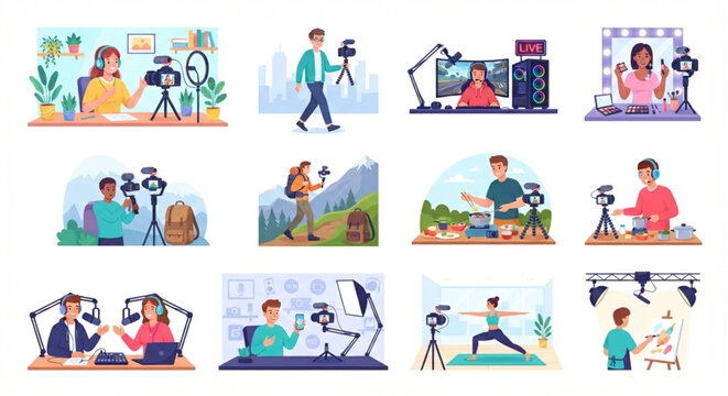 set of youtuber people