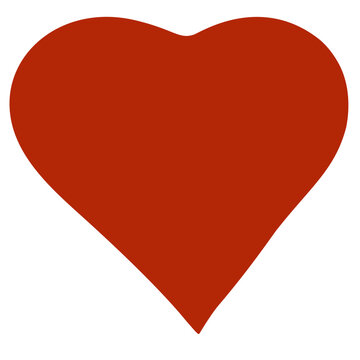 Red Heart Shape Vector Icon Isolated on White Background for Love, Romance, and Valentine's Day Design