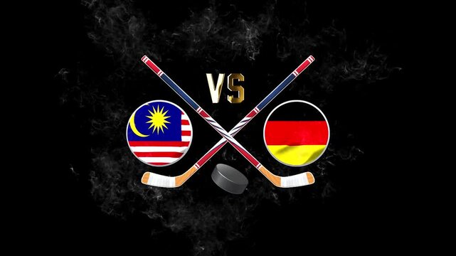 Malaysia vs Germany Hockey Rivalry with National Flags
