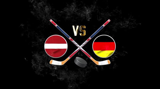Latvia vs Germany International Hockey Championship Illustration