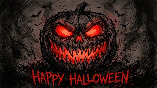 Happy Halloween Scary Pumpkin