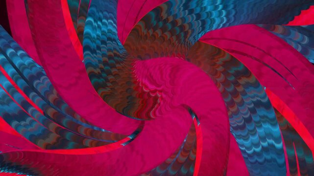 colorful fabric texture with feathers. abstract colorful background. colorful swirl. video/ motion video. abstract background with spiral. abstract background 3d	
