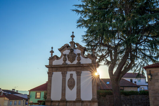The Three Spouts Fountain in the city of Viseu, Portugal 