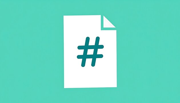 Document icon with hashtag symbol, representing social media, trending topics, or content tagging