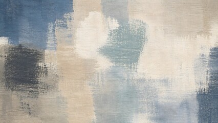 Fototapeta premium Abstract textured background with brush strokes in blue, beige, and grey tones