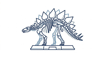 Stegosaurus Skeleton Illustration in Side View. © Kanasuv