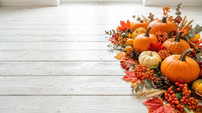 Autumn Pumpkin Harvest Border