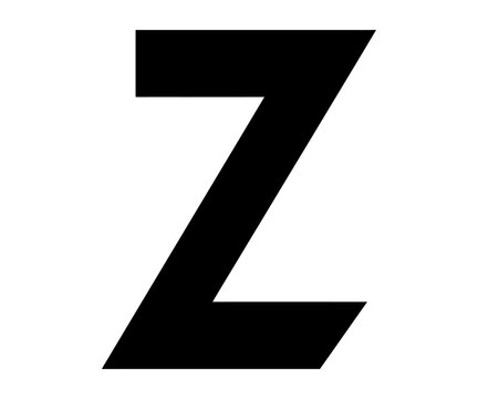 Letter Z bold alphabet font typography symbol vector icon silhouette