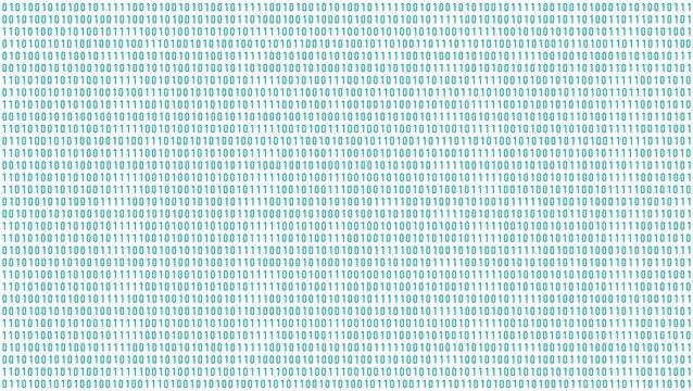 Repeating binary code pattern background with teal numbers for technology concepts, programming interfaces