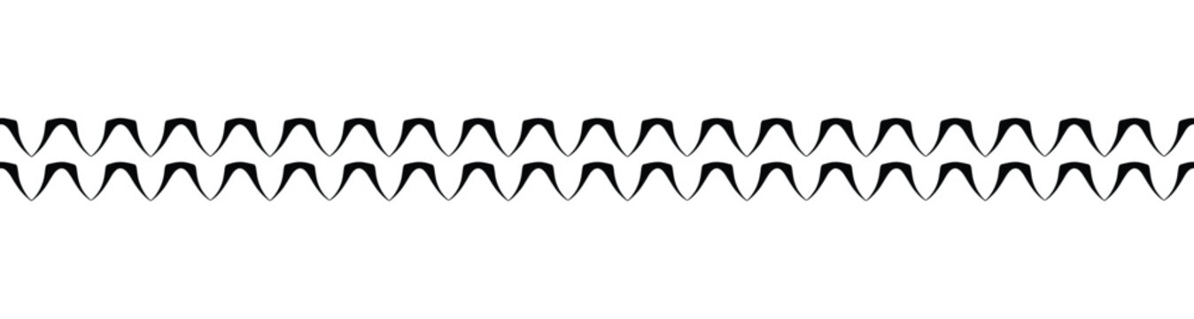 Seamless black geometric wave pattern graphic for decorative borders, textile design and modern branding elements