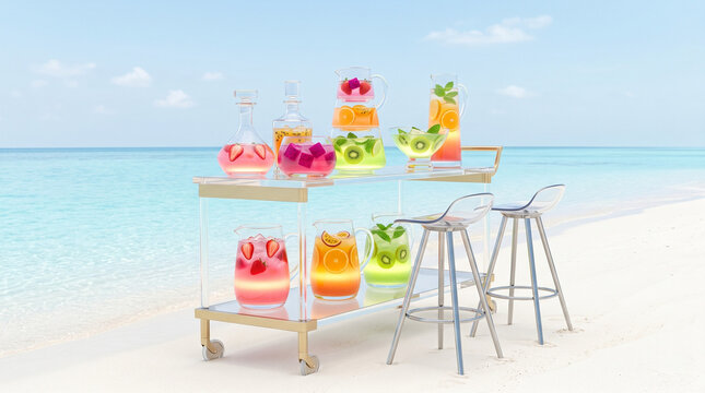 Surreal Blödsinn Surreale Albenheit Surreal nonsense Cocktail Wagen Saft Bar sommerlich Saison frisch Surreal silliness Surrealart Bar