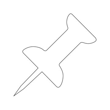 Minimalist pushpin outline for office and school supplies