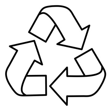 Universal recycling symbol in minimalist outline style