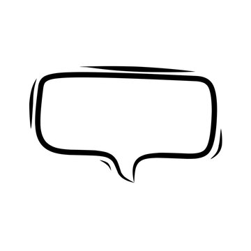 Comic style rectangular speech bubble with black outline