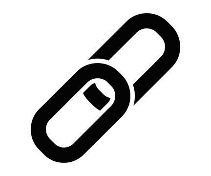 Chain link URL connection hyperlink web symbol solid vector icon silhouette
