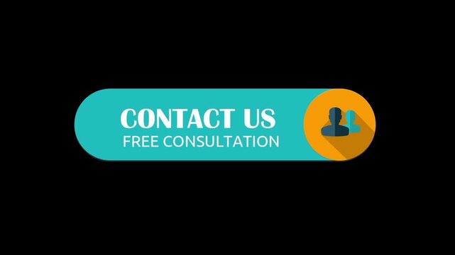 Contact us button for customer support. Modern digital call-to-action graphic for online communication.