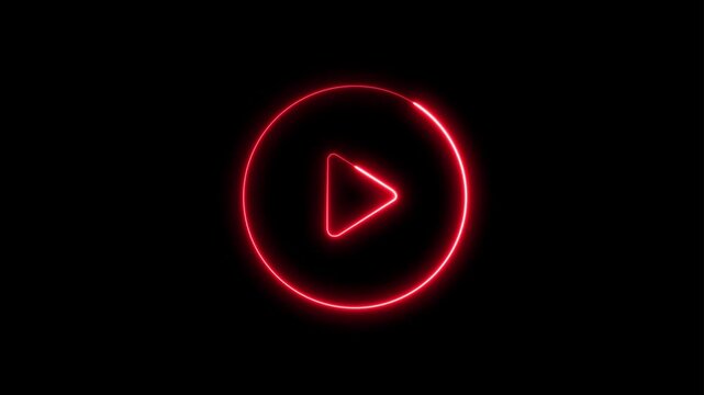 Glowing Audio Play Button Icon Animation in 4K