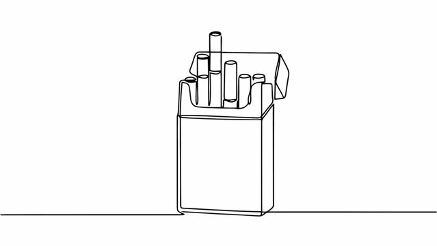 A simple line drawing of an open cigarette pack