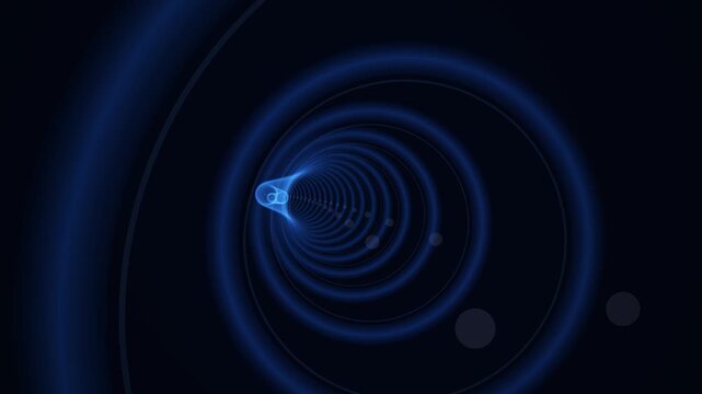 Animation of the Large Hadron Collider simulation showing proton bunch injection and particle acceleration