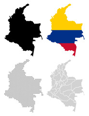 Fototapeta premium Collection of Colombia Map American Country