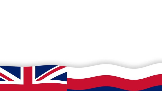 Hawaii Statehood Day Celebration Background with Waving State Flag and Copy Space.