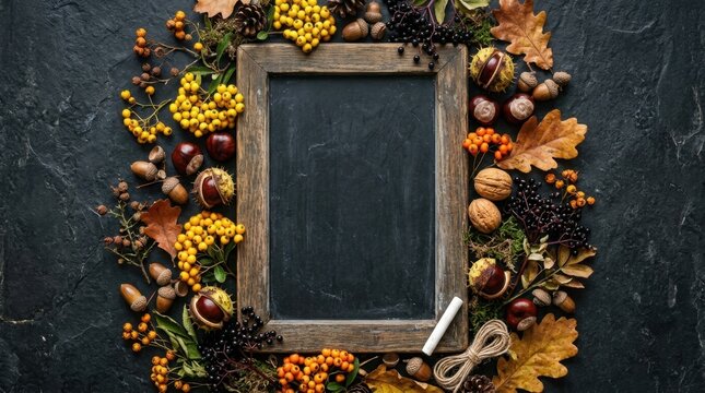 Autumn Chalkboard Rustic Frame