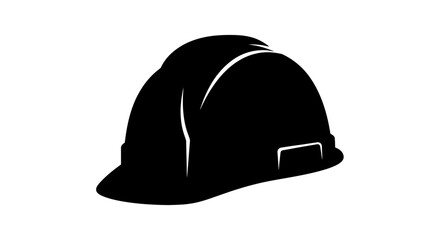 Fototapeta premium A black silhouette of a construction hard hat against a white background a safety equipment depiction silhouette