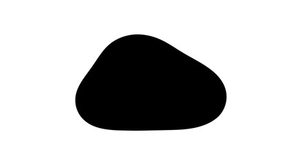 Irregularly shaped dark stone silhouette against a white background a minimalist design element rock pebble boulder mineral © lors of design