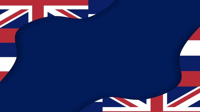 Hawaii Statehood Day Celebration Background with Hawaiian Flag and Copy Space Frame.