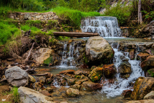 Tiered waterfall in Rancabali