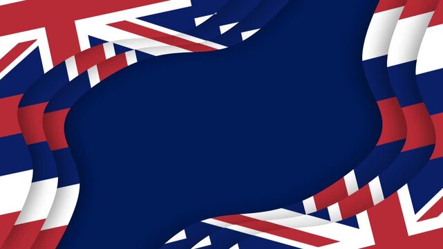 Hawaii Statehood Day Celebration Background Loop with Waving State Flag Elements.