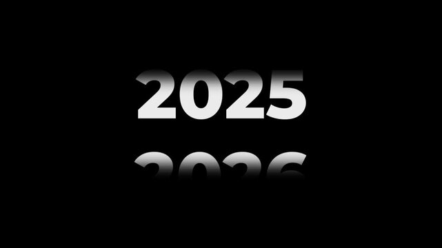 Fast Forward 21 Year Counter Animation 2005 to 2026. Rolling number timeline with motion blur. White text on black background for history, documentary, and time transitions.