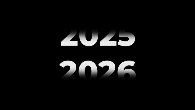 Fast Forward 15 Year Counter Animation 2011 to 2026. Rolling number timeline with motion blur. White text on black background for history, documentary, and time transitions.