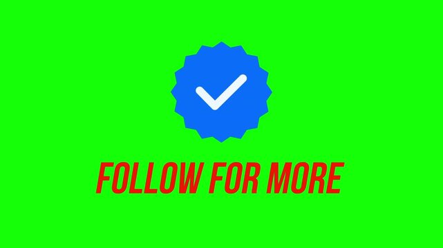 Follow for More Animated Social Media Text Green Screen Overlay