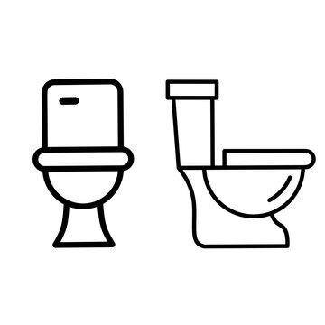 Modern toilet bowl icons showing front and side profile views