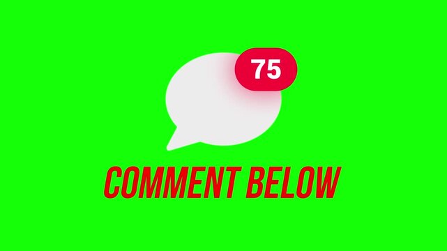 Comment Below Animated Text Green Screen Overlay for Social Media
