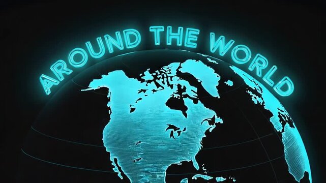 Text "around the world" on the globe.