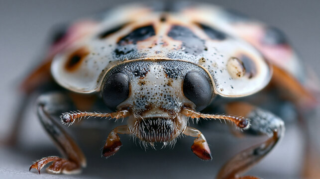 Macro Close-up of Insect Head with Large Eyes