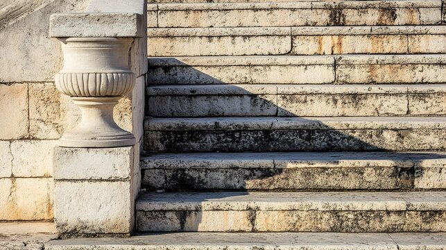 indentations. Empty ancient market square with stone steps showing indentations where a pillory once stood. event programs, museum guides, designed for cultural heritage projects and event programs.