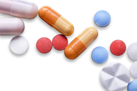 different capsules, tablets and pills