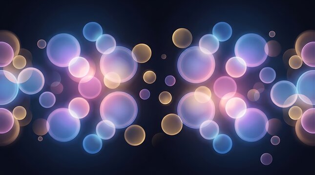 Abstract glowing bokeh circles on a dark background