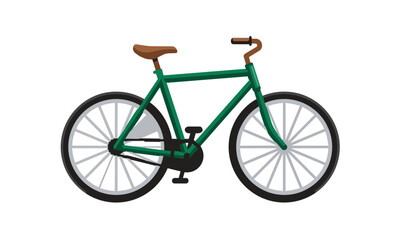 Fototapeta premium Green City Road Bicycle Bike Transportation Vector Illustration