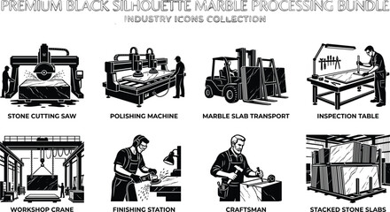 Obraz premium Premium Black Silhouette Map Publishing Studio Workflow Bundle with Cartography and Geographic Editing Icons.eps